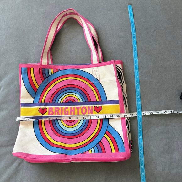 NWT Brighton Rainbow Bright Canvas Beach Tote Bag MSRP $125 - Picture 6 of 8